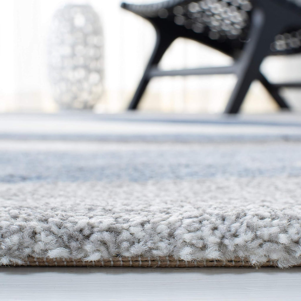 SAFAVIEH Hollywood Collection Area Rug - 9' x 12', Grey & Blue, Mid-Century Modern Design, Non-Shedding & Easy Care, Ideal for High Traffic Areas in Living Room, Bedroom (HLW766F)