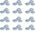 Sterilite Covered Bowl Set, Plastic Nesting Kitchen Mixing Bowls with Pour Spout, Meal Prep Food Storage Containers with Lids, Washed Blue (Set of 12)