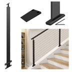 Muzata Black Slope Cable Railing Post 36 Inch for 25-40 Degrees Slope 36"x1"x2" T304 Stainless Steel Cable Railing System Kit Indoor Outdoor with User Guide and 5 Degree Spacer PR11 BA4S