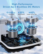 4-in-1 Portable Air Conditioners: 1700ml Tank Mini Air Conditioner with 120° Oscillating 16.5ft Remote - Evaporative Air Cooler with 3 Speed & 7 Lights 1-7H Timer - Portable AC Unit for Bedroom