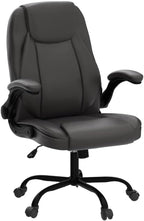 NEO CHAIR Office Desk Gaming Computer Home Chair Ergonomic Executive High Back Support Flip-up Arms Adjustable Height Swivel Rolling Wheels Comfy PU Leather (Brown)