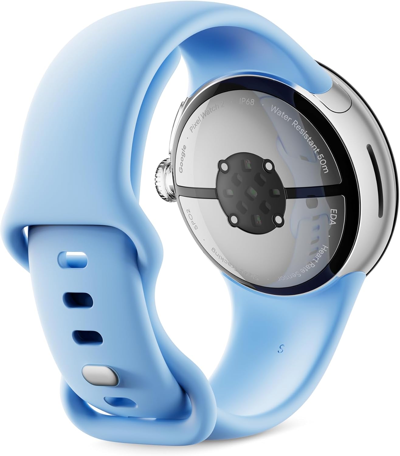 Google Pixel Watch 2 (Previous Model) with the Best of Fitbit - Heart Rate Tracking  Stress Management  Safety Features - Android Smartwatch - Polished Silver Aluminum Case - Bay Active Band - Wi-Fi