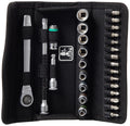 WERA 05004018001 8100 SA 8 Zyklop Metric Metal Ratchet Set with Switch Lever, 28 Piece, 1/4" Drive