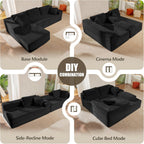 Bashaw 108" Cloud Sectional Couch Sofa with L-Shape Chaise, Modern Modular Sofa Couch Upholstered Couches for Living Room Bedroom, No Assembly Required (Black, L Shape)