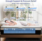 Queen Mattress, 14 Inch Queen Hybrid Mattress in a Box with Memory Foam, Medium Firm, Euro Top, Reinforced Edge Support, Pressure Relief & Motion Isolation, CertiPUR-US Certified