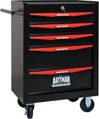 5 Drawers Tool Cart on Wheels, Multifunctional Rolling Tool Storage Chest, Drawers Rolling Trolley Organizer Tool Box for Warehouse, Garage, Workshop, Repair Shop (5 Drawers-30.5"H)
