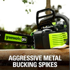 Greenworks 80V 18" Brushless Cordless Chainsaw (Great For Tree Felling  Limbing  Pruning  and Firewood) / 75+ Compatible Tools)  2.0Ah Battery and Rapid Charger Included
