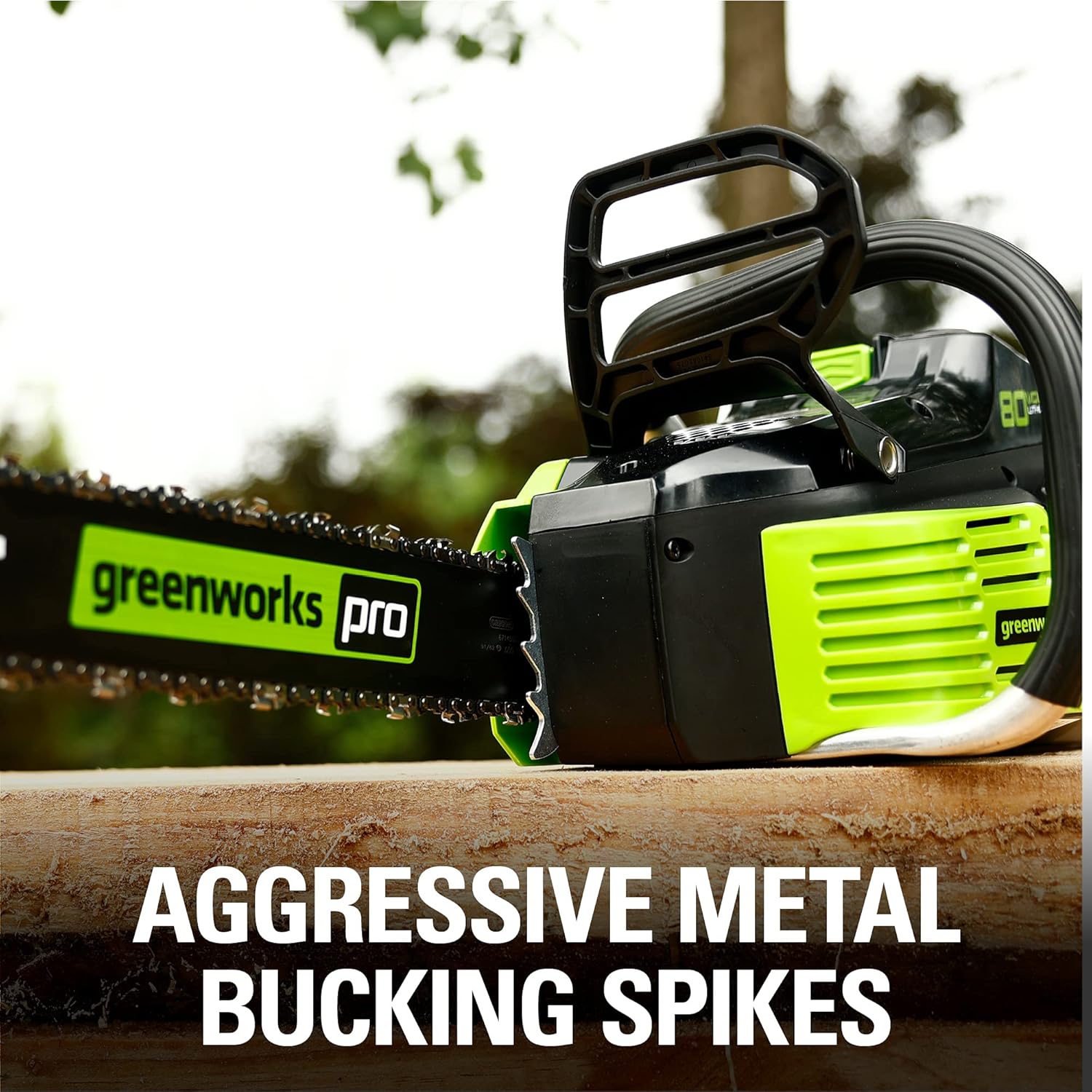 Greenworks 80V 18" Brushless Cordless Chainsaw (Great For Tree Felling  Limbing  Pruning  and Firewood) / 75+ Compatible Tools)  2.0Ah Battery and Rapid Charger Included