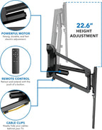 MOUNT-IT! Motorized Fireplace TV Wall Mount | Remote Control Electric Pull Down Mantel Mounting Bracket  Up to 77 Lbs Weight Capacity  Height Adjustable  Swivel  VESA 600x400 Compatible