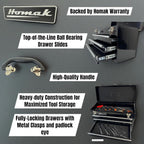 Homak 3 Drawer Ball Bearing Toolbox Chest, Black, 20 Inches