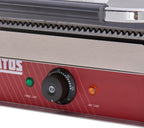 Kratos Commercial Electric Panini Sandwich Grill with Grooved Plates, 14" x 9" Cooking Surface, Commercial Countertop Panini Press, 120V, 1750W (29Y-020)