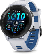 Wearable4U Garmin Forerunner 265 Music GPS Running 46 mm Smartwatch  Whitestone with AMOLED Touchscreen Display White Earbuds Bundle