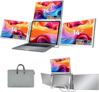 Laptop Screen Extender  FHD 1080P IPS Triple Screen Portable Monitor Extender 12–18.5 inch  Portable Laptop Extended Monitor Compatible with Windows and MacBook (Quad Monitor  14" S780-C)