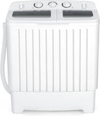 COSTWAY Portable Washing Machine, Twin Tub 20 Lbs Capacity, Compact Laundry Washer(12 Lbs) and Spinner(8 Lbs), Durable Design, Timer Control, Perfect for RV, Apartments and Dorms, Grey+White