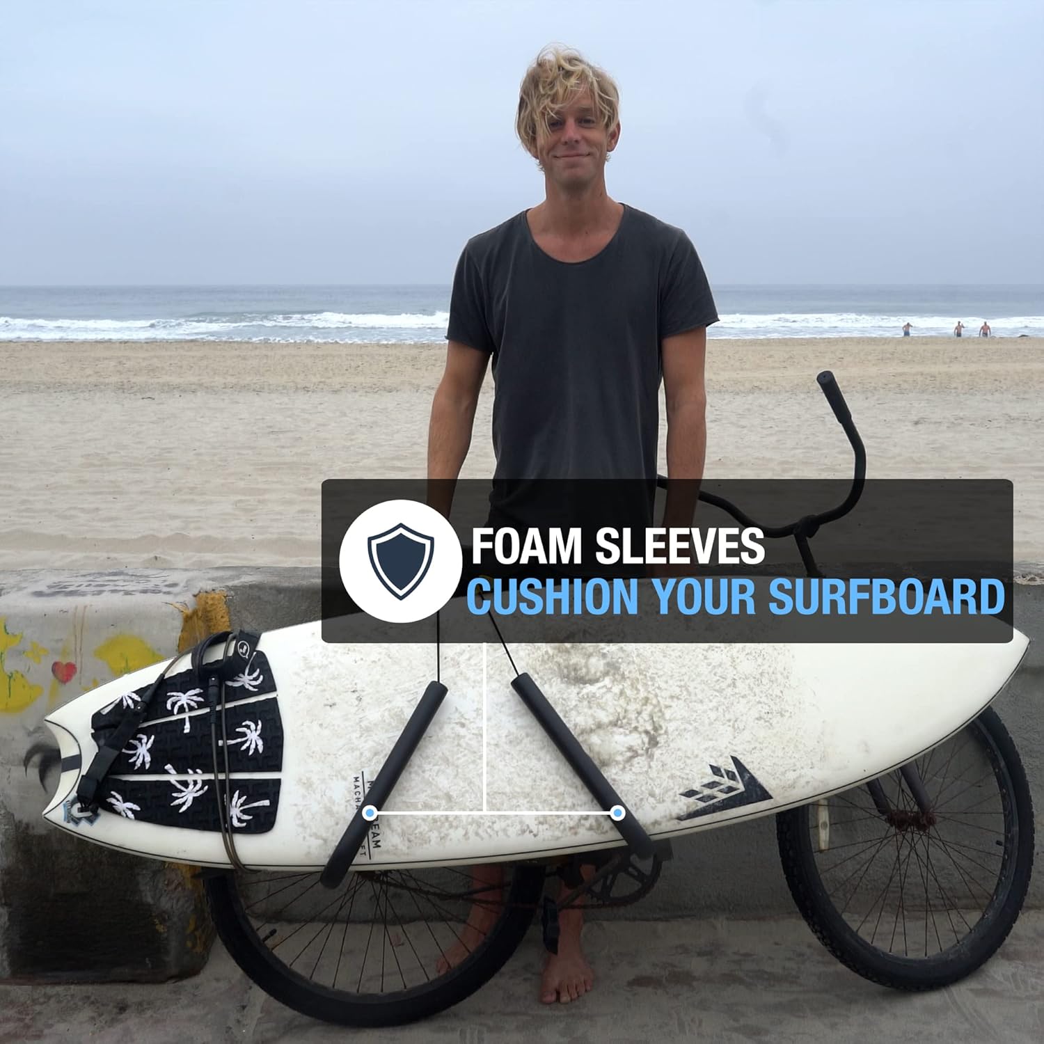Ho Stevie! Surfboard Bike Rack - Fits Most Bikes, Easy Install, for Surf Boards 8 Feet Or Shorter - Cruise to Your Surf Spot