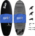 Rock-It DA Wizard Performance Soft Top Surfboard, 4’10” / 39L Foam Surfboard for Ocean, Wave Pool, River Surfing and More with 2+1 fin System and Reinforced Deck and Rails Developed in Hawaii (Black)