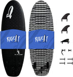 Rock-It DA Wizard Performance Soft Top Surfboard, 4’10” / 39L Foam Surfboard for Ocean, Wave Pool, River Surfing and More with 2+1 fin System and Reinforced Deck and Rails Developed in Hawaii (Black)