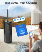5Gal Humidifiers for Bedroom Large Room up to 2800ft², APP/Remote Control, 60H Supersized Cool Mist Humidifier with Auto 180°Mist Tube, 24H Timer, Top Fill Humidifiers for Home Office Plants
