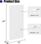 4 PCS - 12" W x 24" H x 0.78" D Metal Pegboard Wall Organizer, Compatible with All 1/8" and 1/4" Hooks, Suitable for Wall Home, Garage Tool Storage, Office Organization, Craft Room, Kitchen