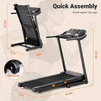 THERUN Incline Treadmill, 0-12% Auto Incline Treadmill for Running and Walking, 300 lbs Weight Capacity, Wide Belt,3.0HP,18" LED Screen, 2 Layers Shock-Absorbing