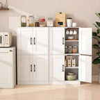 Giantex Bathroom Cabinet, 43.5” Storage Cabinet with Doors & Adjustable Shelves, Kitchen Pantry, Storage Organizer for Living Room Dining Room Study (White)