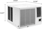 LG 12,200 BTU Window Air Conditioner with Supplemental Heat, 230/208V, Cools 570 Sq.Ft. (19' x 30' Room Size), Electronic Controls with Remote, 2 Cooling, Heating & Fan Speeds, Slide in-Out Chassis