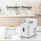 Nugget Ice Maker Countertop, Portable Ice Makers Machine with Removable Basket and Scoop, Self-Cleaning, Quiet, 6-Min Ready, 24lbs in 24Hrs, Visible, for Home, Party, RV, Camping, White