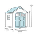 Sutton Outdoor 7 ft. 5 in. W x 4 ft. D Plastic Storage Shed
