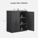 SICOTAS Buffet Cabinet with Storage Accent Sideboard Modern Credenza with Doors & Shelves Fluted Media Console Mid Century Coffee Bar Table for Living Room Kitchen Dining Room Hallway(3PCS)