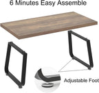 HSH 47" Rustic Industrial Coffee Table - Farmhouse Modern Minimalist Center Table with Wood & Metal Legs,Cocktail Table for Living Room, Bedroom, Home Office, Rustic Oak