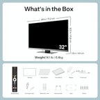 SYLVOX 32'' Smart RV TV, 12V/24V Google TV with Built-in DVD Player, 1080P Full HD RV Television, Anti-Vibration Design, Wide Voltage Protection (9–32V), Ultra-Narrow bezels(Limo Series 2026)