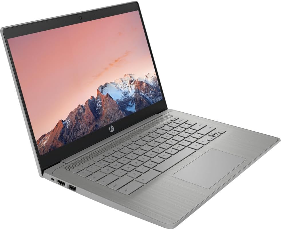 HP Chromebook 14" Business & Student Laptop Computer 4GB RAM 64GB eMMC  4-Cores Intel Celeron  HD Webcam  Long Battery Life  Chrome OS  PLUSERA Earphones