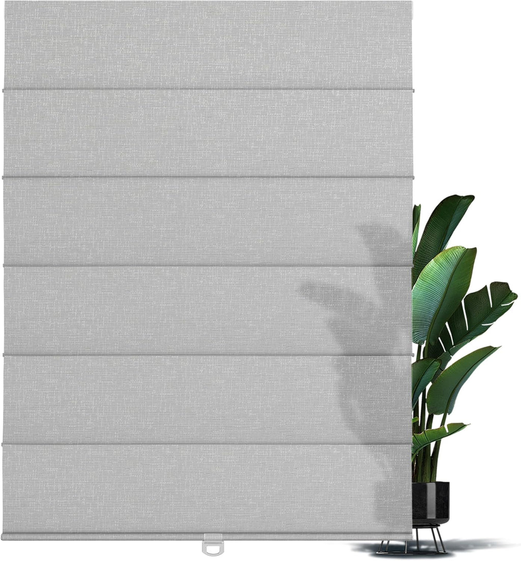 BERISSA 70% Blackout Roman Shades for Windows Cordless,Pull Down Jacquard Fabric Roman Blinds,Privacy Window Shades for Door Windows,Bedroom,Office,Easy to Install,Gray,69" W x 78" H