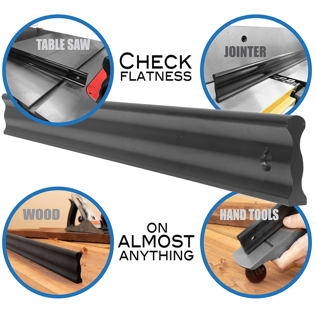 24", 38", 50" Anodized Aluminum Straight Edge Tools with Precision Edge, Check Straightness On Metal Surface Tops & Machinery, Layout Tool for Marking and Scribing Lines