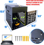 8-Device Tablet Charging Station  Lockable Steel Case Fits 14" Chromebooks  iPads  Laptops & Tablets  Secure Storage with 2 Keys  Ideal for Classrooms  Offices & Hospitals  Black