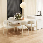 Dining Chair Set of 4 Upholstered Chairs for Kitchen Dining Room Mid Century Modern Table Chairs for Waiting Living Room, White