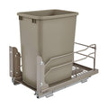 Rev-A-Shelf Pullout Trash Can for Under Kitchen Cabinets 35 Quart 8.75 Gallon with Soft-Close Slides and Rear Storage, Champagne, 53WC-1535SCDM-112