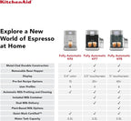 KitchenAid Fully Automatic Espresso Machine KF8 with Milk Attachment & Plant Based Milk Options, KES8558JP, Juniper