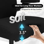Office Chair for Back & Neck Pain Relief, Virgin Foam Seat, 2D Adjustable Lumbar & 3D Headrest, Flip-Up Armrests, Tilt & Rock for Relaxation, Black/Carbon Fiber