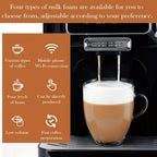 Fully Automatic Espresso Coffee Machine with Milk Cooler 4.3" Touchscreen Dual Heating 11 One Touch Beverages Adjustable Grinder & Milk Frother WiFi Smart Control