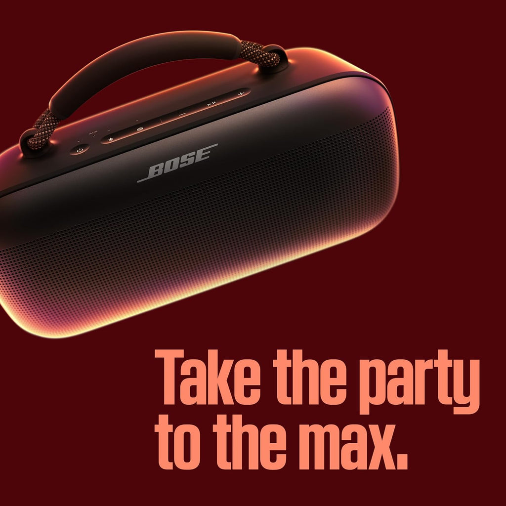Bose SoundLink Max Bluetooth Speaker - Portable Wireless Party Speaker  IP67 Waterproof  Rope Handle  Up to 20 Hours of Playtime  USB-C  Built-in 3.5mm AUX Input  Black