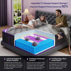 Orthopedic Firm Queen Size Mattress, 14 Inch Deluxe Hybrid Queen Mattress in a Box, Cooling-Gel Memory Foam&Pocket Spring, Pressure Relief, Extra Edge Support, 365-Night Trial (2026 Upgraded Support)