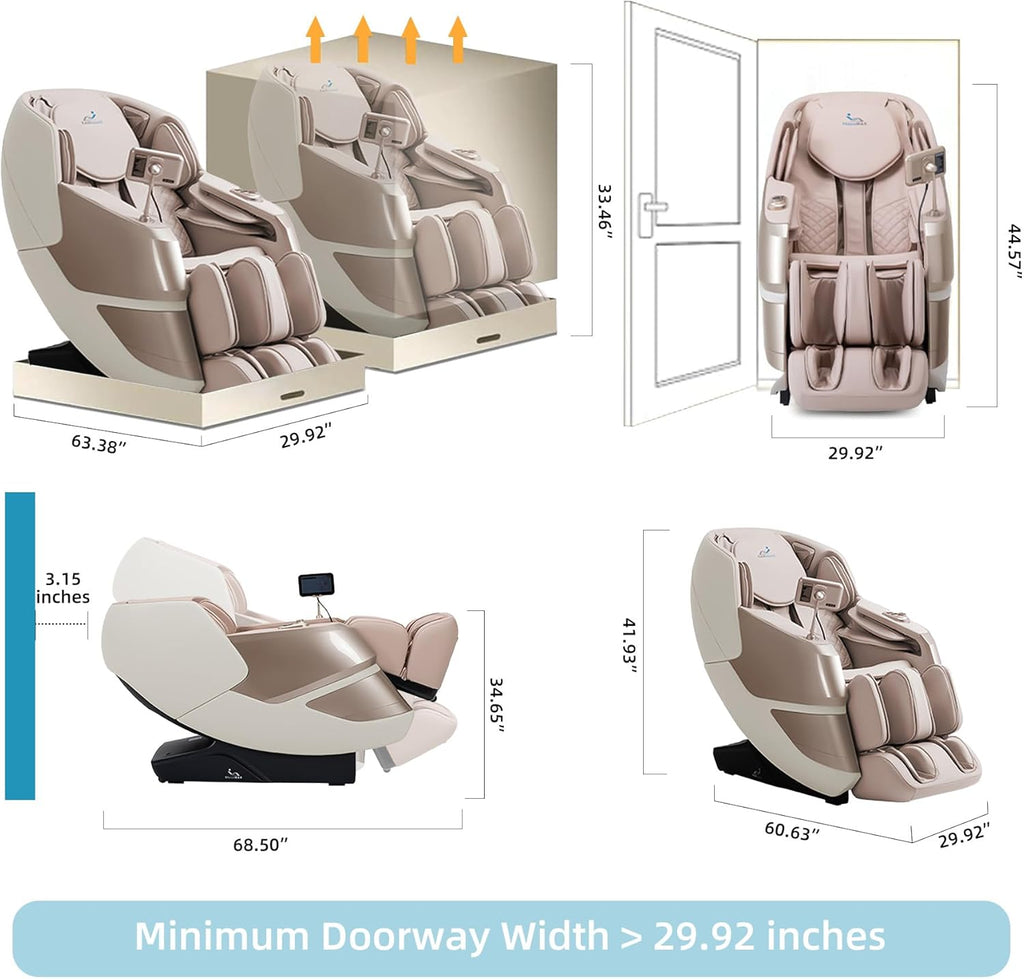 MassaMAX 2026 4D Massage Chair, Full Body Recliner with OTA Cloud Tech, Deep Yoga Stretch, 27 Auto Modes, 55" SL Track, APP & AI Voice Control, Auto Footrest, Zero Gravity, and Heating for Relaxation