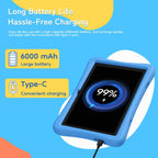 SVITOO Kids Tablet 10 Inch, Android Tablets Toddler Tablet with Parental Controls, 20GB Ram 32GB ROM 1TB Expandable, Dual Camera, 6000mah WiFi 6, Shockproof Eva Case Blue