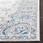 SAFAVIEH Brentwood Collection Area Rug - 10' x 13', Light Grey & Blue, Oriental Floral Scroll Design, Non-Shedding & Easy Care, Ideal for High Traffic Areas in Living Room, Bedroom (BNT854G)