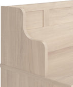 Bush Home Woodland 40W Hall Tree and Shoe Storage Bench with Shelves in White Washed Maple, Cubbies and Coat Hooks for Foyer, Mudroom or Entryway