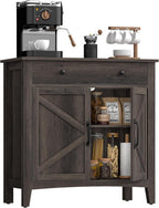 VASAGLE LIRY Collection - Buffet Cabinet, Coffee Bar Cabinet with a Drawer, Adjustable Shelf, Sideboard Storage with Cable Hole, Drawer Divider, Taupe Brown UBBK341TA01S