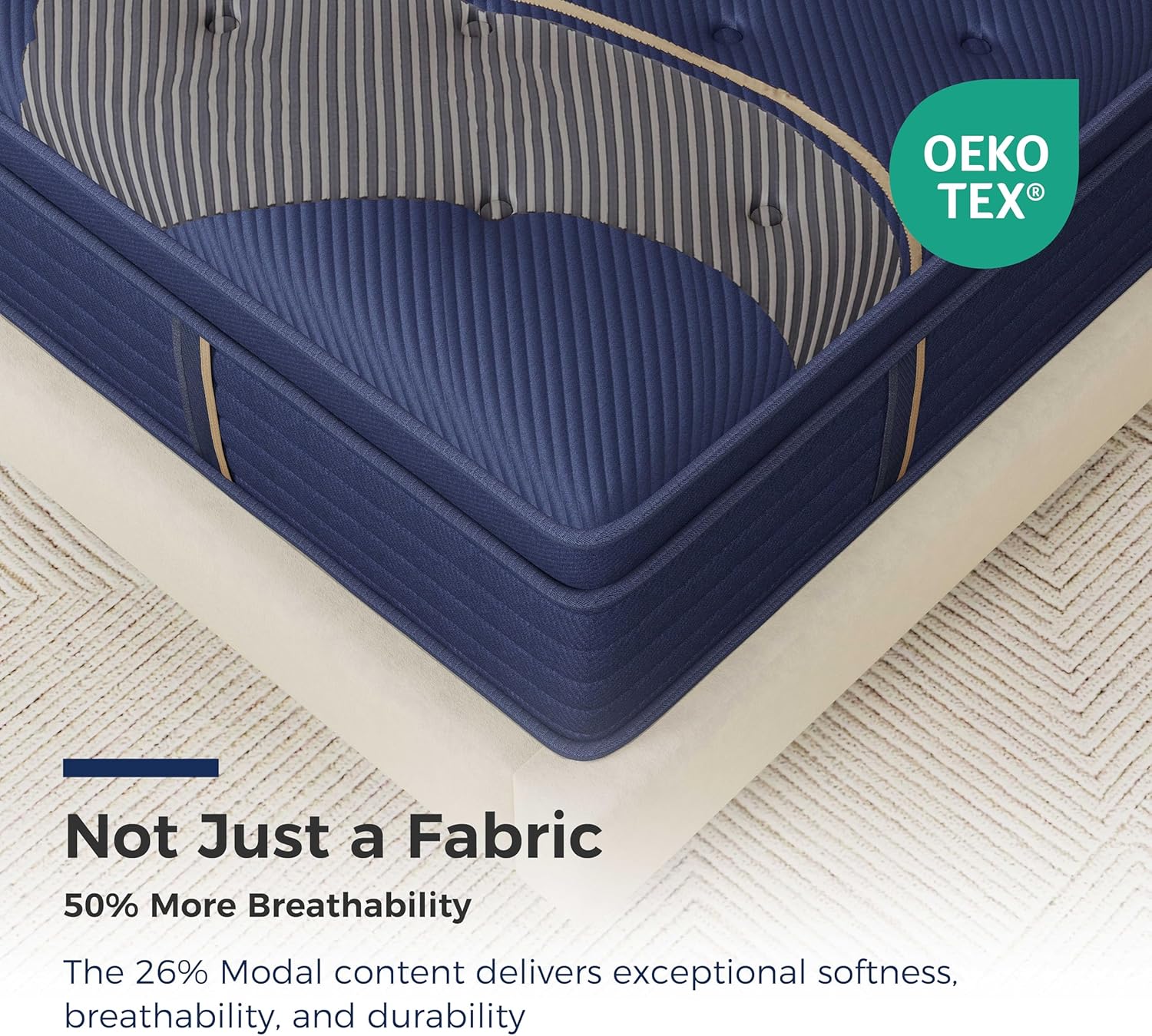 FATHOM King Size Mattress, 14 Inch Hybrid Mattress with Breathable Modal Cover, Cooling Gel Memory Foam & Pocket Spring, Pressure Relief & Fiberglass-Free, CertiPUR-US Certified, Foam Made in USA