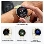 Garmin Venu 4  41mm  Advanced Fitness Tracker GPS Smartwatch  1.2" AMOLED Display  Built-in Flashlight  10 Days of Battery Life  Lunar Gold with Bone Silicone Band (Watch Bundle)