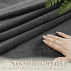 Arfntevss Sectional Recliner Couch Covers Velvet Washable Corner Sectional Sofa Cover for Reclining Stretch Soft Thick L Shape Recliner Slipcover Set (5 Seat with 1 Console Cover, Charcoal Gray)